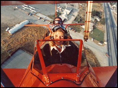 Stearman departing Meadowlark Airport in the 1980s