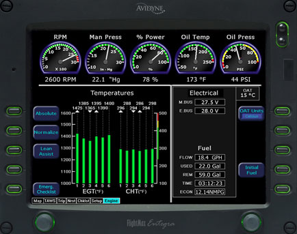 Avidyne EX500 multi-function display