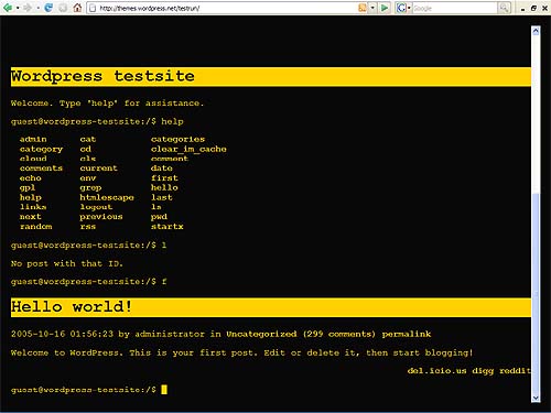 WordPress BASH command line theme