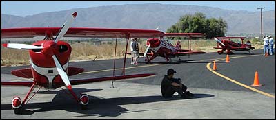 Aircraft wait at the starting line