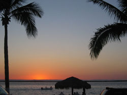 Sunset over the boardwalk in La Paz