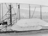 Wright Flyer with a broken canard after the fifth flight attempt on Dec 17, 1903