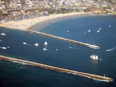 Tall ship entering Newport Harbor