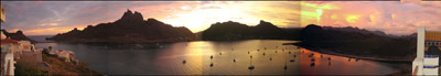 Panoramic view of San Carlos Bay from the lower deck of the house