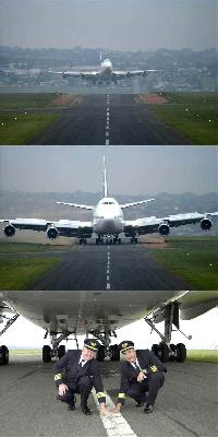 747 landing on a 50 foot wide runway