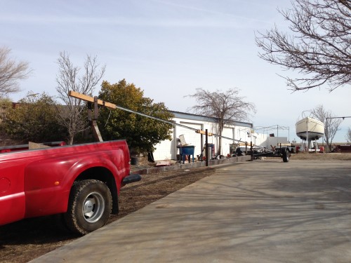 David's uncle fabricated this trailer to haul a sailboat mast across the country.