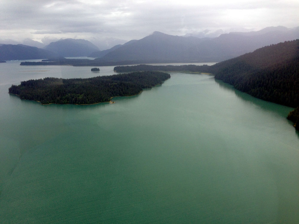 The water's blue color is from glacial silt.