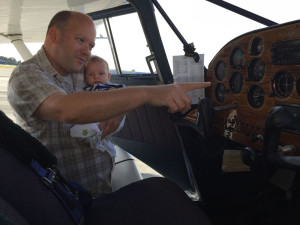 They're never too young to learn the truly important lessons.  For example, that tailwheel airplanes are just better...