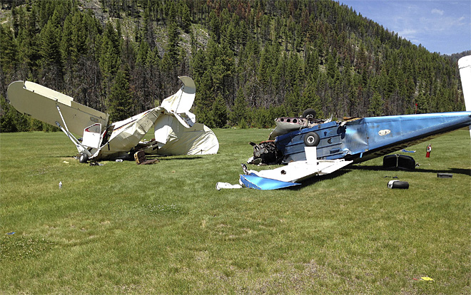 It can happen anywhere.  These two aircraft, an Arrow and a TriPacer, collided in Idaho recently.