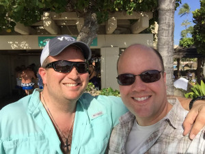 Catching up with an old friend on Waikiki Beach.